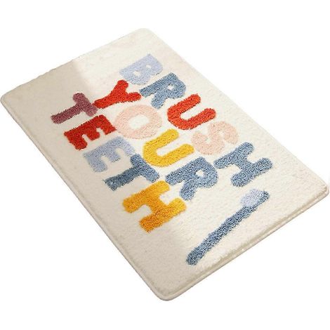 Badezimmerteppich, saugfähig, waschbar, atmungsaktiv, Badematte, Duschmatte, Badezimmerbodenmatte für Theke, Eingangsbereich, Badezimmertür-Brush (1/5)