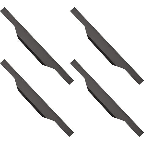 4 poignées invisibles en aluminium noir mat, 400 mm - Discrètes et modernes