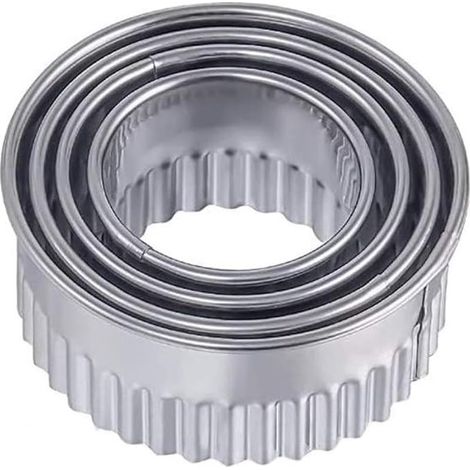 Pièces - Emporte-pièce - Emporte-pièce rond - Emporte-pièces - Φ75/65/54/43 mm - Argent - Machines à découper les biscuits - Moules à biscuits - Moule de cuisson - Acier inoxydable - Emporte-pièces - (1/5)