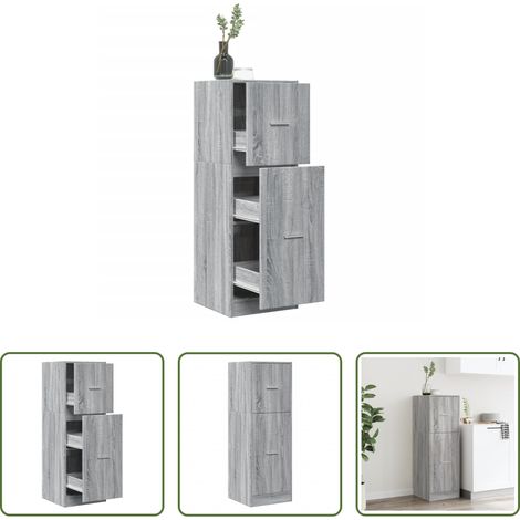 vidaXL Armoire à tiroirs - Armoire apothicaire sonoma gris 40x41x118 cm bois d'ingénierie (1/5)