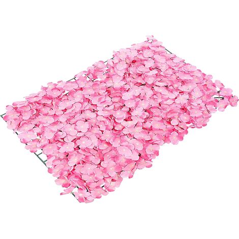 Hortensias artificiels OUNONA , une décoration murale élégante fleurs en soie avec cadre fer pour la