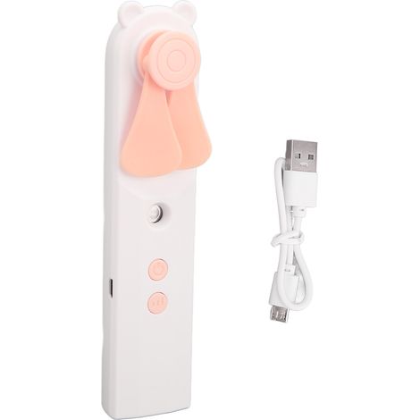 Ventilateur Brumisateur Portable Rechargeable 2 Vitesses - Rose pour Bureau Voyage Maison (1/5)