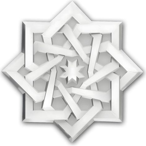 Elemento decorativo Profhome 160503 Rosetón estilo marroquí blanco Arabescos orientales Motivos decorativos islámicos Ø 9,1 cm