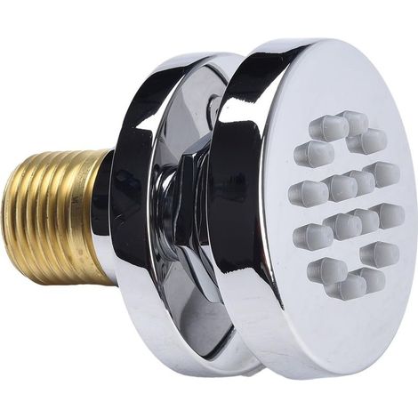 Doccia rotonda da 51 cm con getto massaggiante regolabile, getti a parete, soffione laterale girevole, spruzzatore laterale, effetto spa (cromato) (1/5)