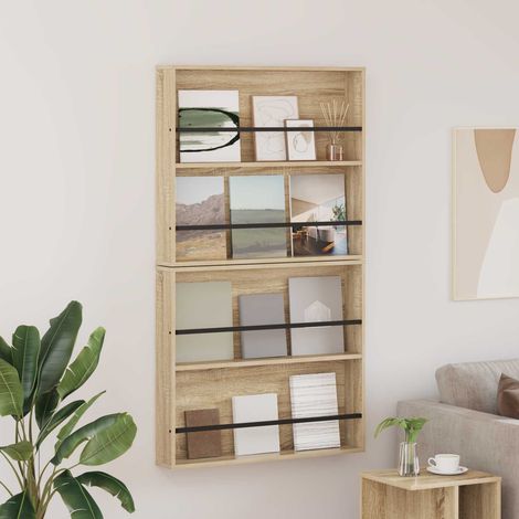 Magazinregal 2 pcs Sonoma-Eiche 80 x 12 x 70 cm Holzwerkstoff