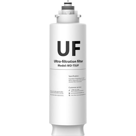 Waterdrop TSUF Ultra Filtration Filtre à eau sous table de remplacement pour Waterdrop TSU-W Système de filtration à eau 3 niveaux Ultra Filtration sous table 0,01 micron