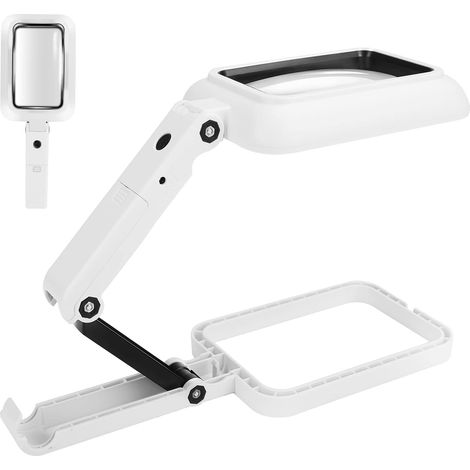 Leselupe, 2-in-1-Beleuchtungslupe mit 18 LEDs, 3 Farbmodi, verstellbarem Ständer, ästhetische Vergrößerungslampe für Uhrmacher, Hobbys, Basteln, Münzen, Briefmarken