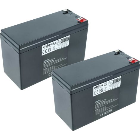 vhbw 2x Batterie de bord pour caravane, bateau, camping-car (6Ah, 12,8V, LiFePO4), rectangulaire