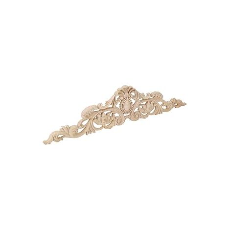 Applique décorative en bois sculpté Ineasicer, cadre décoratif long sculpté pour meubles de maison et cour, 50 x 12 cm