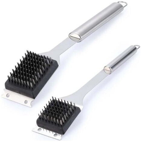 Lot de 2 brosses et grattoirs pour barbecue, 41,9 x 35,6 cm, en fil métallique, pour barbecue extérieur, brosse de nettoyage en acier inoxydable 304, accessoires pour barbecue (1/4)