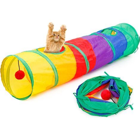 Faltbarer Katzentunnel, verstecktes Spielzeug für interaktives Katzenspiel (1/5)
