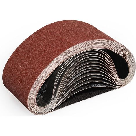Bandes Abrasifs 75x457 mm-15 Pièces de 120 Grain Bande Ponceuse pour Ponçage et Polissage avec Ponceuse à Bande (1/5)