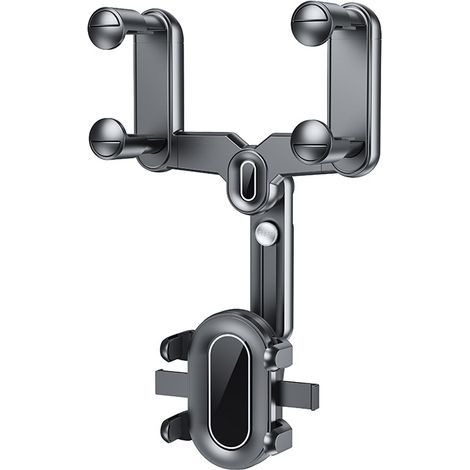 Soporte para teléfono para espejo retrovisor, soporte para teléfono de coche, soporte multifuncional retráctil, flexible y giratorio de 360°. (1/4)