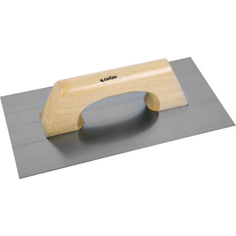 Paleta modelo llana rectangular con mango de madera 09517030
