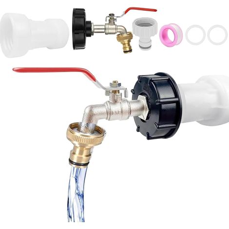 1 Robinet IBC 1000 Litres, Alliage De Zinc, Raccord Fileté 1/2 Pouce, Pour Réservoir Eau (1/5)
