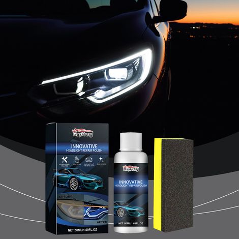 Scheinwerferpflege-Set – Scheinwerferversiegelung, Polier- und Aufhellungslösung – 50 ml + Schwamm -- DTEKGAZ (1/5)
