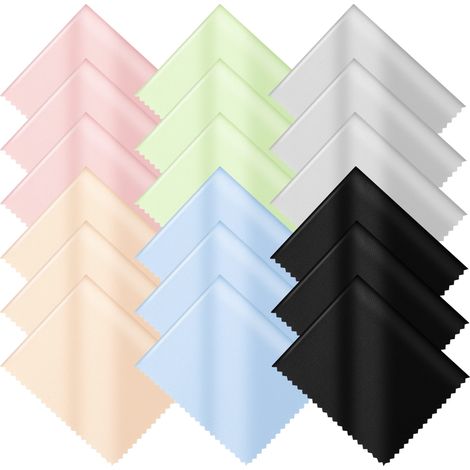 Set mit 18 Mikrofasertüchern in verschiedenen Farben (18 x 15 cm) zur Reinigung von Brillen, Kameraobjektiven, Mobiltelefonen, Laptops, LCD-Fernsehbildschirmen und mehr.