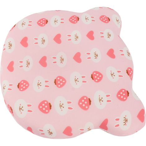Petit oreiller pour enfants avec un noyau amovible en mousse à mémoire de forme respirante, adapté à toutes les saisons, orné d'un imprimé lapin rose. (1/5)