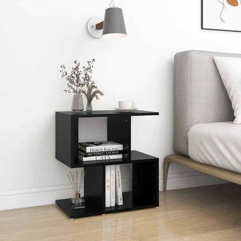 vidaXL Mesita de noche madera contrachapada negro 50x30x51,5cm (1/5)