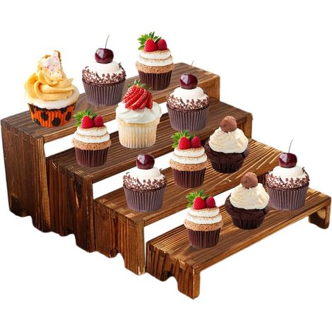 Présentoir à cupcakes en bois pour comptoir de cuisine, (1/5)