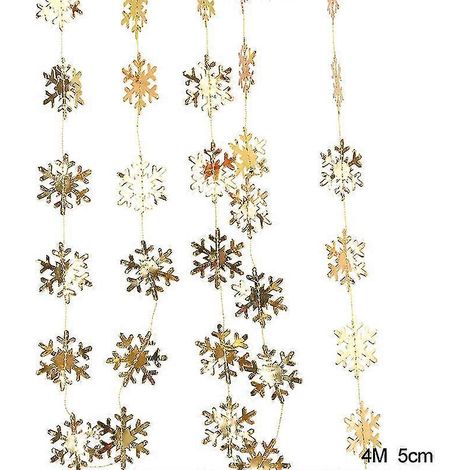 Guirlande bannière en papier à flocons de neige artificiels 3d décorations de Noël pour la maison win (1/5)