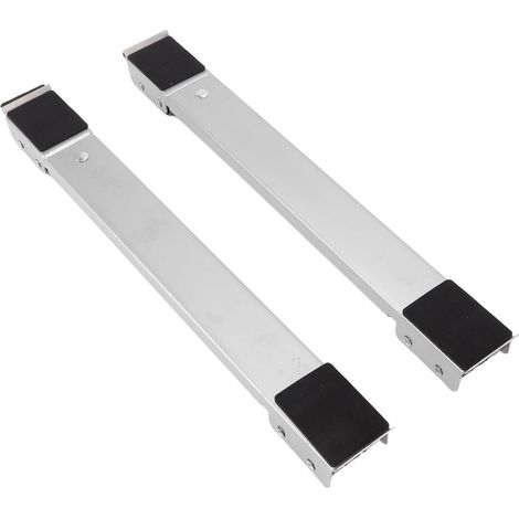 2 Sets mobile Rollenhalterungen, erhöhte Sockel, Transportrollen für Kühlschrank, Waschmaschine, Silber (1/5)