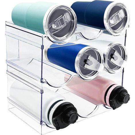 Rangement robuste pour gobelets plastiques, thermos et bouteilles, adapté pour voyage et rangement domestique (1/4)