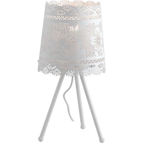 "Lampada da tavolo CLUNY in metallo bianco" (1/2)