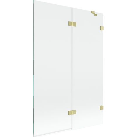 Mexen Lunar mampara de ducha de 2 hojas derecha 120 x 150 cm, transparente, dorado cepillado - 897-120-100-55-00-P (1/5)