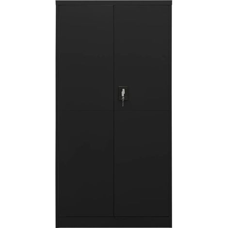 INLIFE Armoire à casiers Noir 90x40x180 cm Acier (1/5)