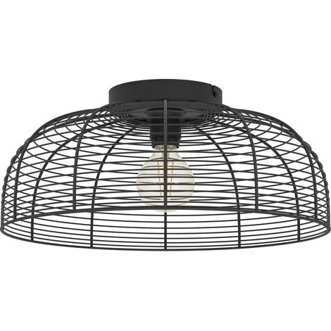 Lampe de plafond en fil de fer Rinroe Ø 45cm - noir - 43896