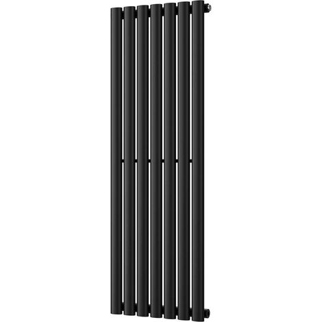Omeara - Black Vertical Radiator H1200mm x W406mm Single Panel