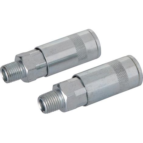 Silverline - Coupleurs Rapides Pour Tuyau Air Comprimé, 2 Pcs - 1/4'' Bsp