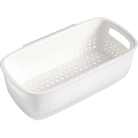 panier égouttoir mural double couche pour fruits, légumes et aliments-27.5X14.3X9.4CM-White