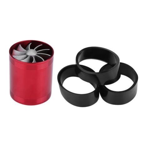 Turbonator, compresseur d'admission d'air en aluminium pour voiture, double ventilateur, turbo rouge, économiseur de carburant.