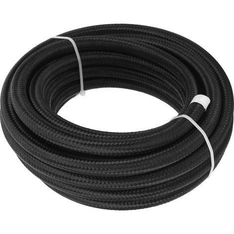 Tuyau de remplacement pour carburant, huile et gaz, en caoutchouc noir, 6 m (20 pi), 6AN, 3/8 po, pour fournitures industrielles (1/5)