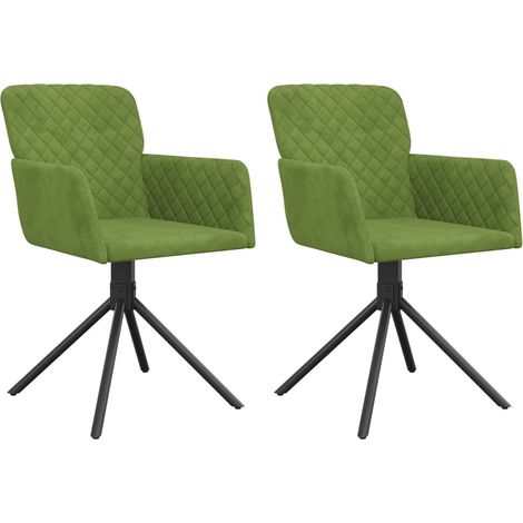 Sillas de comedor giratorias 2 unidades terciopelo verde claro vidaXL (1/5)