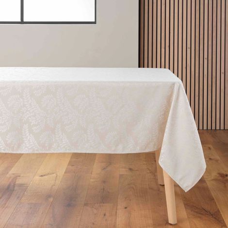 Nappe Jacquard Imprimé "Doriane" 140x240cm Naturel (1/4)