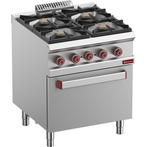 Fourneau 4 feux vifs gaz - four élec GN 1/1 - Diamond