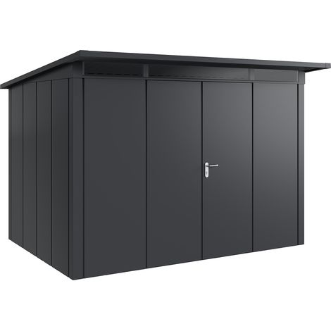 Hörmann Metall-Gerätehaus "Juno" mit Pultdach, JPD12 - Design, 310 x 214 cm (B x T), anthrazit, 2-flüglige Tür (1/5)
