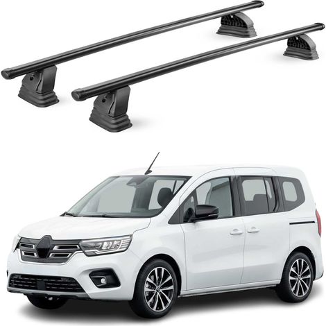 OMAC Barres de toit transversales en acier pour Renault Kangoo III 2021-2026 – TÜV / DIN 75302:2019 – Antivol inclus – Rainure en T (accessoires) – Charge max 75 kg – 2 barres – Noir (1/5)