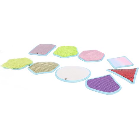 Tapis sensoriel miniature de 9 pièces, jouet tactile éducatif, jeu d'activités texturé, assortiment de dalles sensorielles pour l'autisme et le TDAH (1/5)