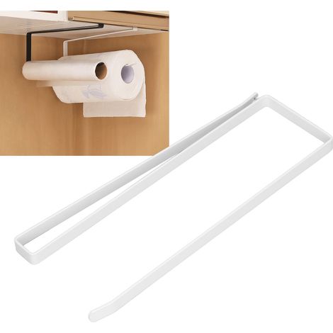 Porte-papier essuie-tout de style européen blanc pour la cuisine, support de rangement pour papier essuie-tout dans un placard (aucun perçage requis) (1/5)