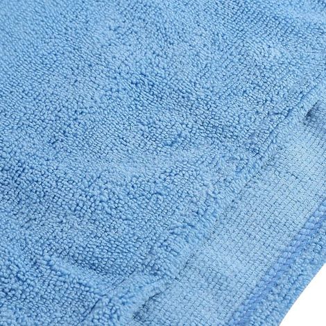 Ensemble de serviette de bain spa douce pour femme, peignoir et bonnet de séchage rapide pour cheveux (bleu) (1/5)