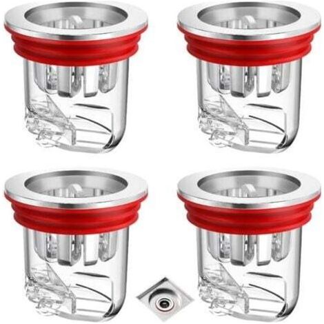 4 Pièces Clapet Anti Odeur, Transparent Anti-Odeur Drain de Sol Douche pour Machine à Laver, Trous de Drainage, Salles de Bains et Cuisines (1/4)