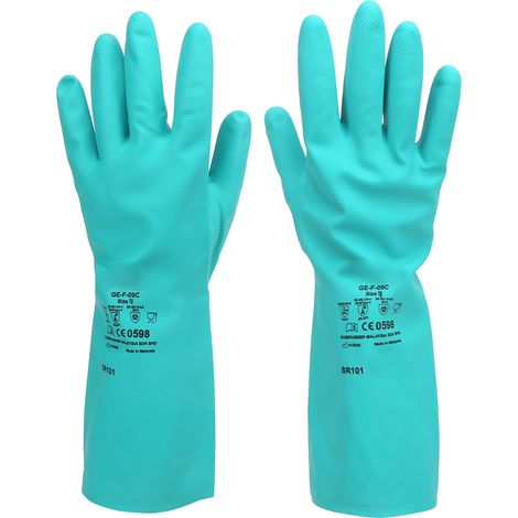 paire de gants résistants aux produits chimiques en caoutchouc nitrile antidérapants pour la protection des mains dans l'agriculture, le jardinage et l'industrie (XL, largeur de paume 10-11 cm) (1/5)
