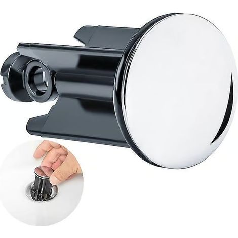Bouchon de vidange universel chromé de 40 mm avec joint en caoutchouc pour bidet de salle de bain (1/5)
