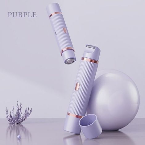 Épilateur - Rechargeable USB Type-C - Corps Entier Jambes Bras Aisselles Maillot Sourcils - 5 Têtes Interchangeables - 1 Pièce (1/4)