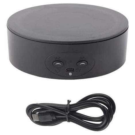 Présentoir rotatif à 360° - Charge maximale : 3 kg - Plateau tournant électrique pour bouteilles de vin, cosmétiques et montres - Noir (1/5)