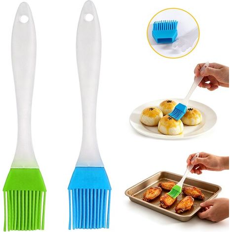Cepillo para parrilla, 2 piezas de silicona para hornear, Cepillo para parrilla, Cepillos de cocina, hornear, barbacoa, Azul + Verde (1/5)